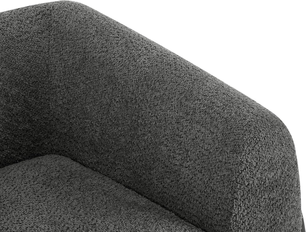 Christopher Knight Home Holly Modern Boucle Fabric Upholstered Club Chair for Living Room, Home Office, Apartment, Relaxing Chair with Removable Cushion and Birch Wood Legs, Dark Gray + Walnut