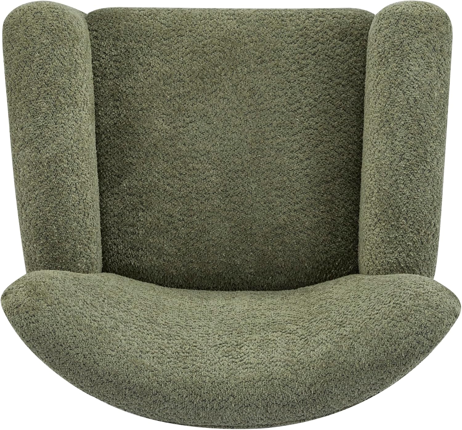 Christopher Knight Home Lindy Wingback Accent Chair, Upholstered Armchair with Rounded Wooden Legs, Curved Backrest Single Sofa, Soft Cushion Seating, Comfy Lounge Chair for Living Room, Olive Green