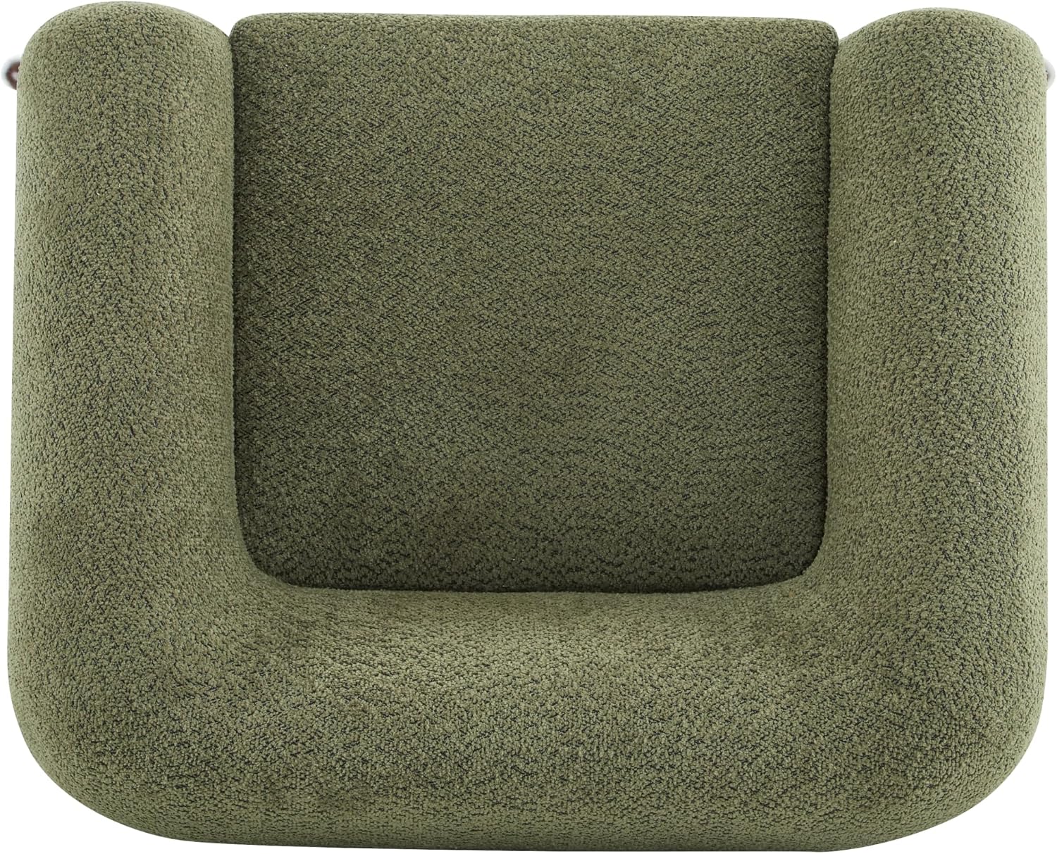 Christopher Knight Home Holly Modern Boucle Fabric Upholstered Club Chair for Living Room, Home Office, Apartment, Relaxing Chair with Removable Cushion and Birch Wood Legs, Olive Green+Walnut