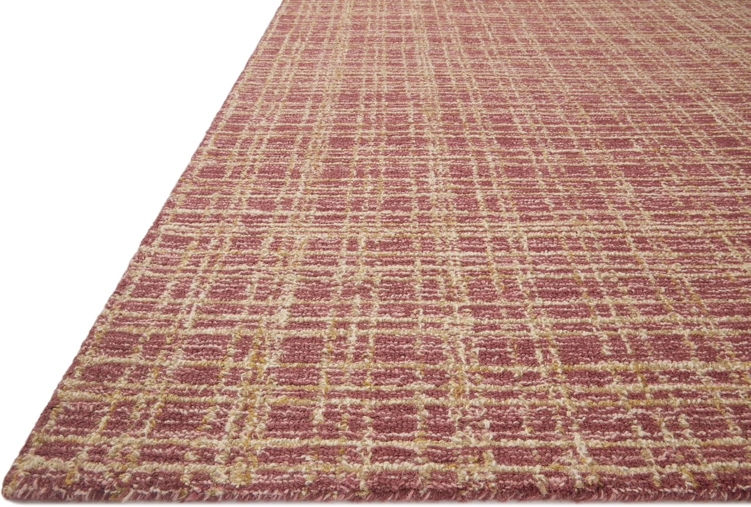 Loloi Chris Loves Julia Polly 7'-9' x 9'-9' Area Rug in Berry/Natural - Large Neutral Area Rug, Unique Patterned Rug for Living Room, Bedroom, Dining Area, Home Office