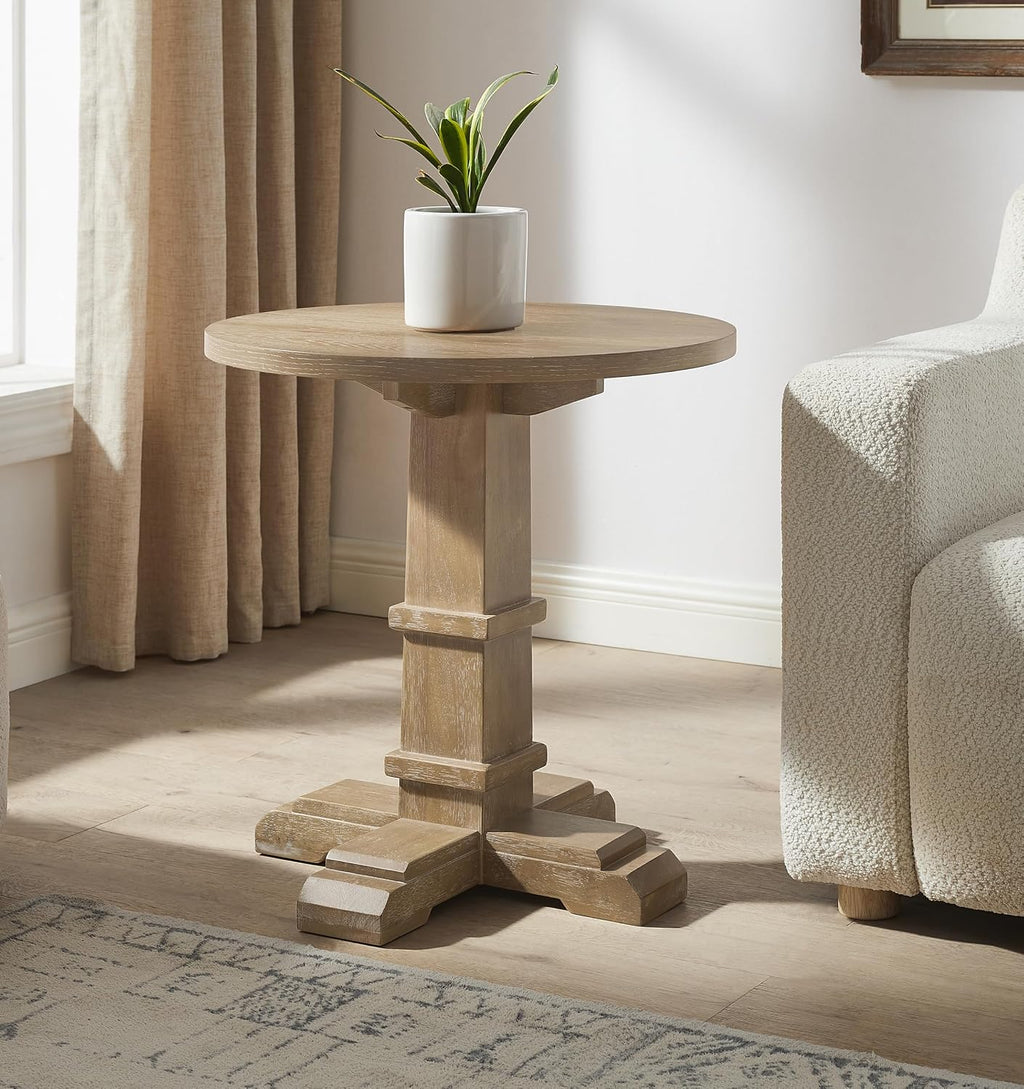 Crosley Furniture Joanna Modern Farmhouse Side Table, End Tables, Accent, Living Room Furniture, Rustic Brown