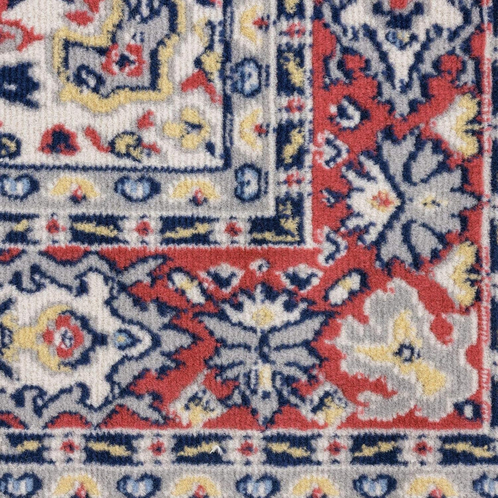 Home Dynamix Premium Sakarya Traditional Medallion Border Area Rug, Ivory/Red, 5'3'x7'5' Rectangle