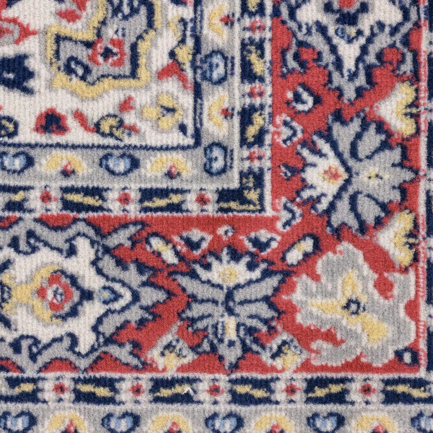 Home Dynamix Premium Sakarya Traditional Medallion Border Area Rug, Ivory/Red, 5'3'x7'5' Rectangle