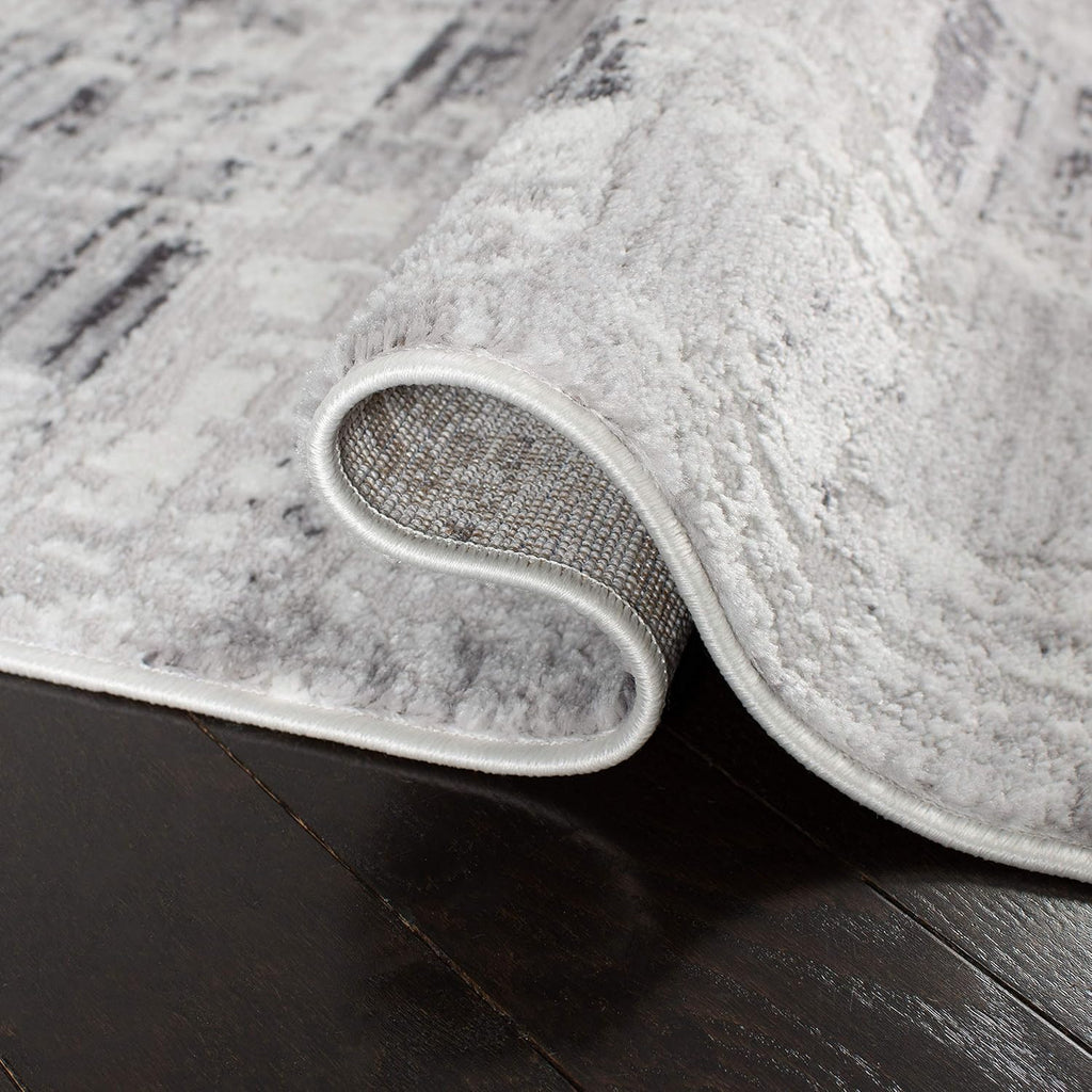SAFAVIEH Amelia Collection Area Rug - 6' x 9', Grey & Charcoal, Modern Abstract Distressed Design, Non-Shedding & Easy Care, Ideal for High Traffic Areas in Living Room, Bedroom (ALA786F)