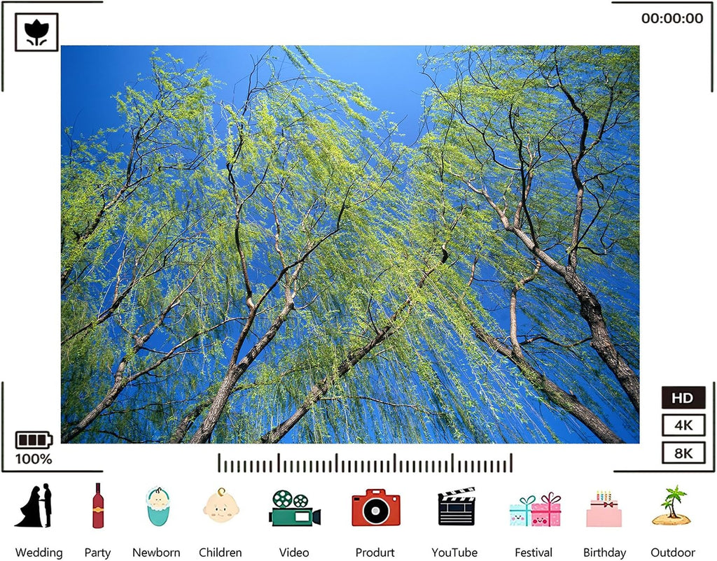 Trykid 20x10ft Weeping Willows Backdrop Green Branches Clear Blue Sky Flowing Foliage Lush Spring Scene Photography Background Nature Inspired Party Decoration Photo Booth Prop Fabric