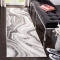 SAFAVIEH Craft Collection Runner Rug - 2'3' x 16', Grey & Silver, Modern Abstract Design, Non-Shedding & Easy Care, Ideal for High Traffic Areas in Living Room, Bedroom (CFT819G)