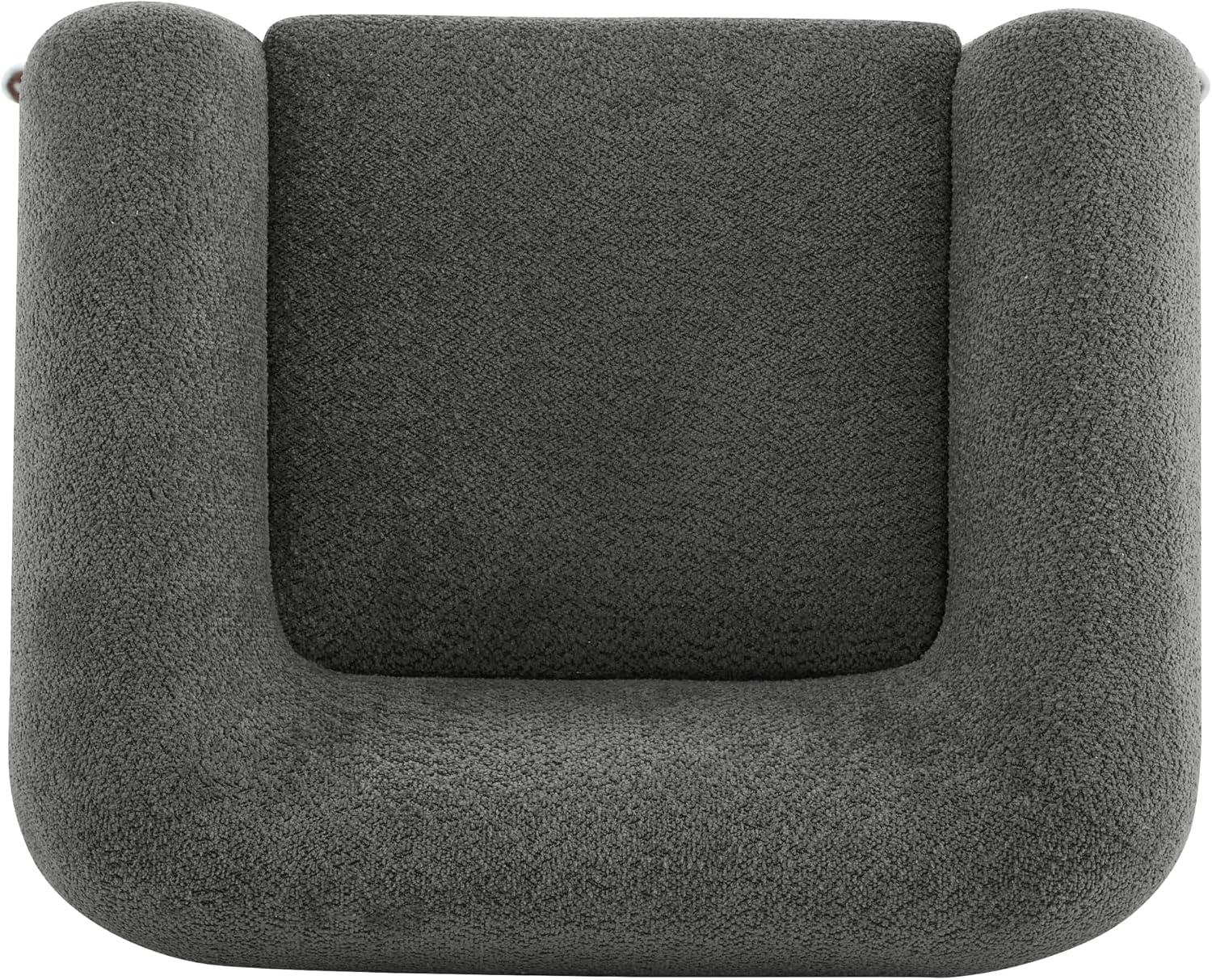 Christopher Knight Home Holly Modern Boucle Fabric Upholstered Club Chair for Living Room, Home Office, Apartment, Relaxing Chair with Removable Cushion and Birch Wood Legs, Dark Gray + Walnut