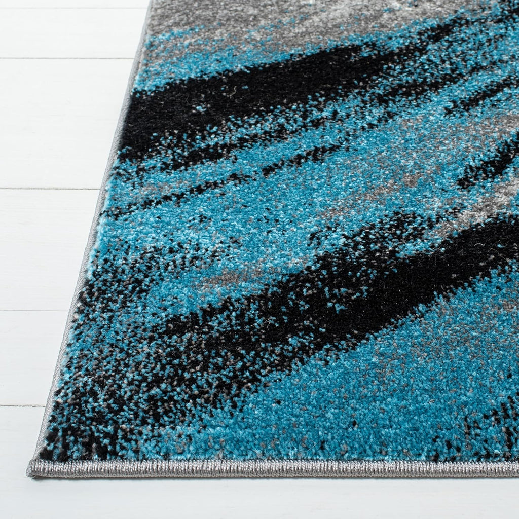 SAFAVIEH Glacier Collection Accent Rug - 2'3' x 4', Blue & Grey, Abstract Design, Non-Shedding & Easy Care, Ideal for High Traffic Areas in Entryway, Living Room, Bedroom (GLA127M)