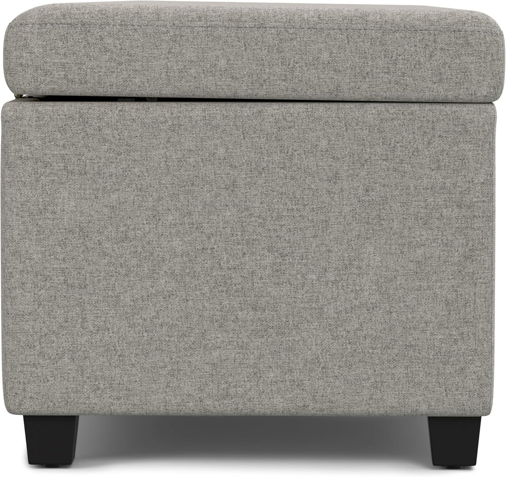SIMPLIHOME Avalon Extra Large Storage Ottoman Bench - 54 inch Wide Upholstered Linen Look Fabric Rectangular Lift-Top Ottoman in Cloud Grey, Contemporary Bench for Living Room with Hidden Storage