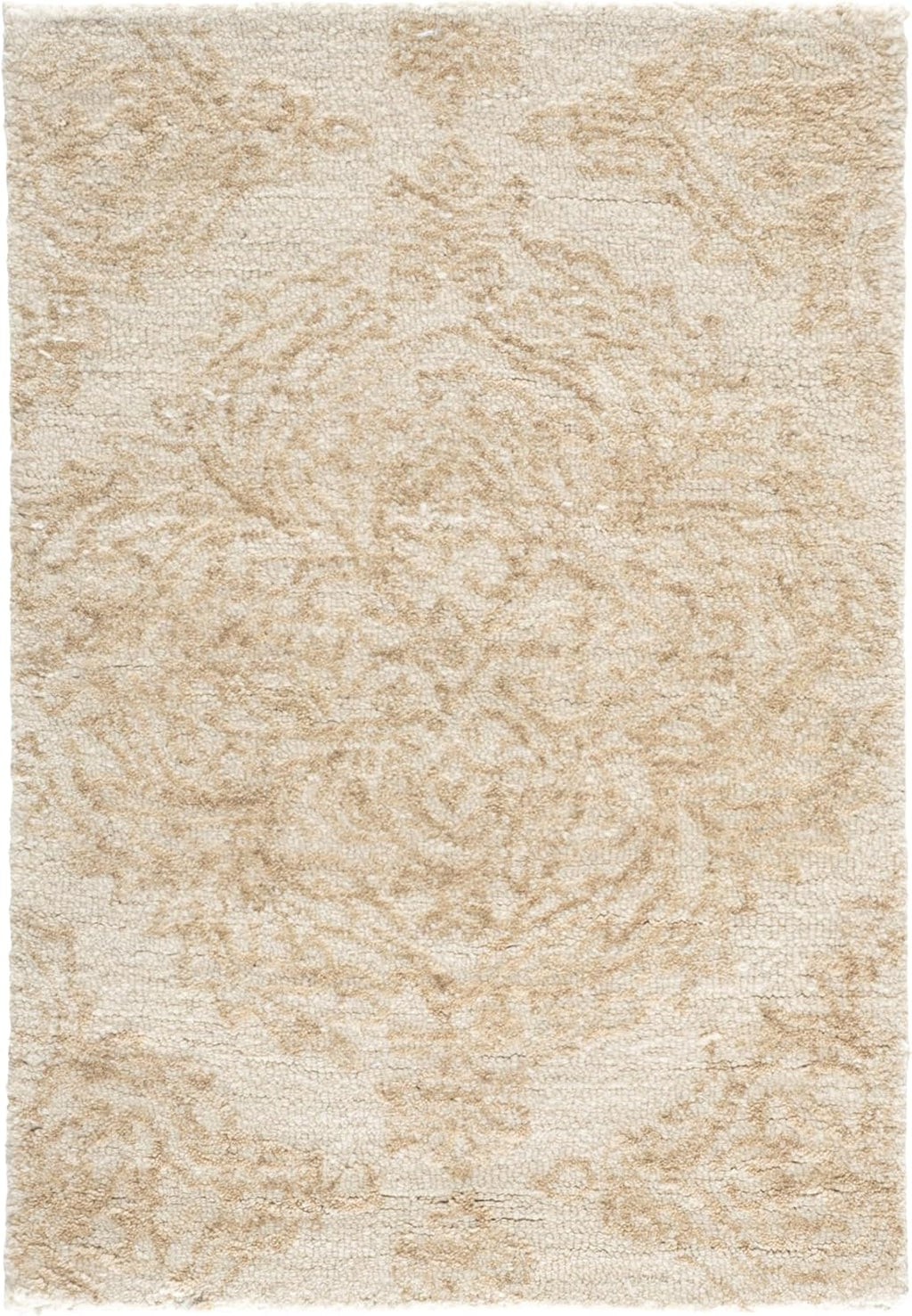 SAFAVIEH Abstract Collection Accent Rug - 2' x 3', Ivory & Beige, Handmade Wool, Ideal for High Traffic Areas in Entryway, Living Room, Bedroom (ABT346B)