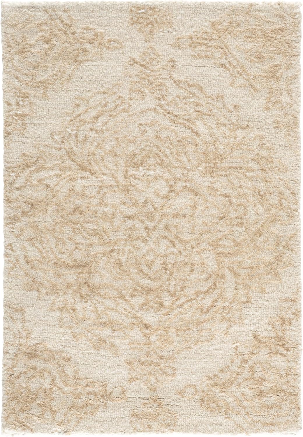 SAFAVIEH Abstract Collection Accent Rug - 2' x 3', Ivory & Beige, Handmade Wool, Ideal for High Traffic Areas in Entryway, Living Room, Bedroom (ABT346B)