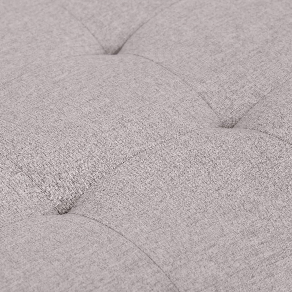 SIMPLIHOME Cosmopolitan Storage Ottoman - 34 inch Wide Upholstered Linen Look Fabric Rectangle Storage Ottoman Bench in Cloud Grey, Transitional Tufted Ottoman for Living Room with Lift-Up Lid