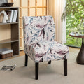 Roundhill Furniture Capa Print Fabric Armless Contemporary Accent Chair, Purple Floral
