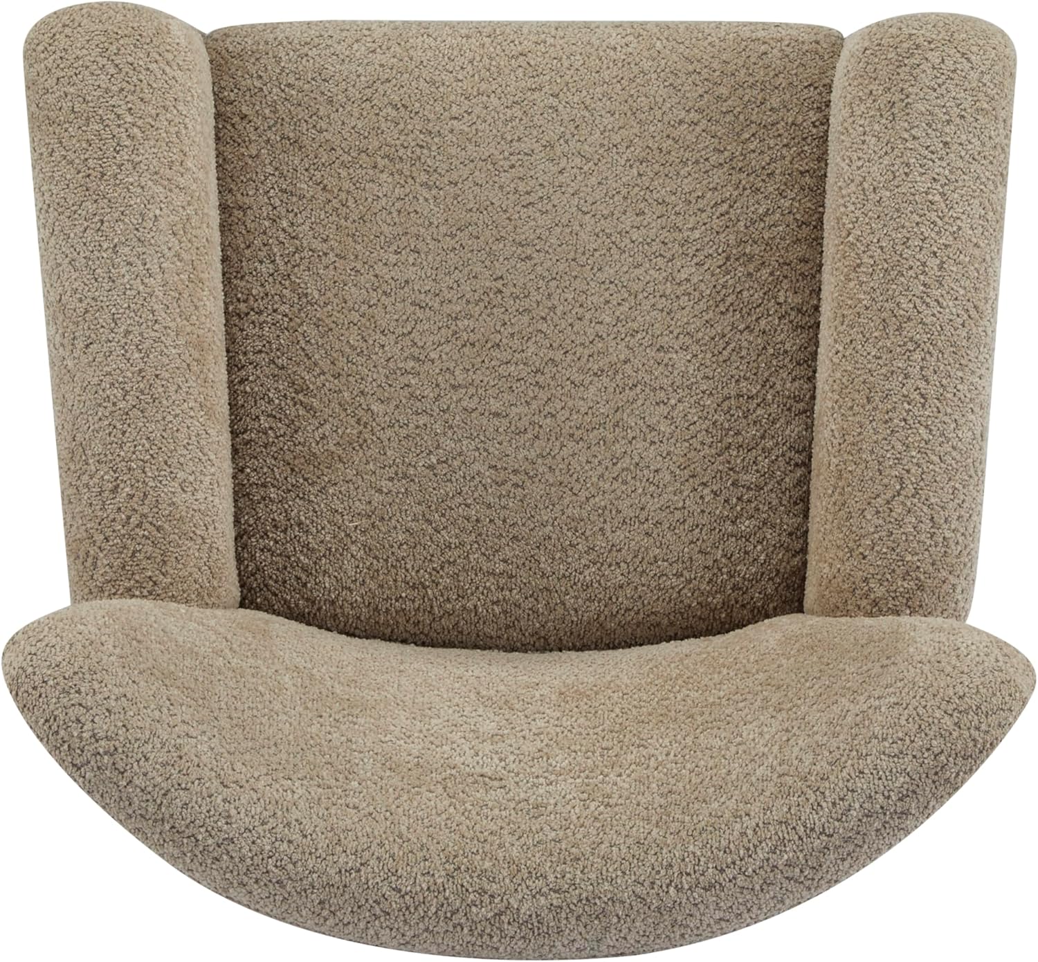 Christopher Knight Home Lindy Wingback Accent Chair, Upholstered Armchair with Rounded Wooden Legs, Curved Backrest Single Sofa, Soft Cushion Seating, Comfy Lounge Chair for Living Room, Light Brown