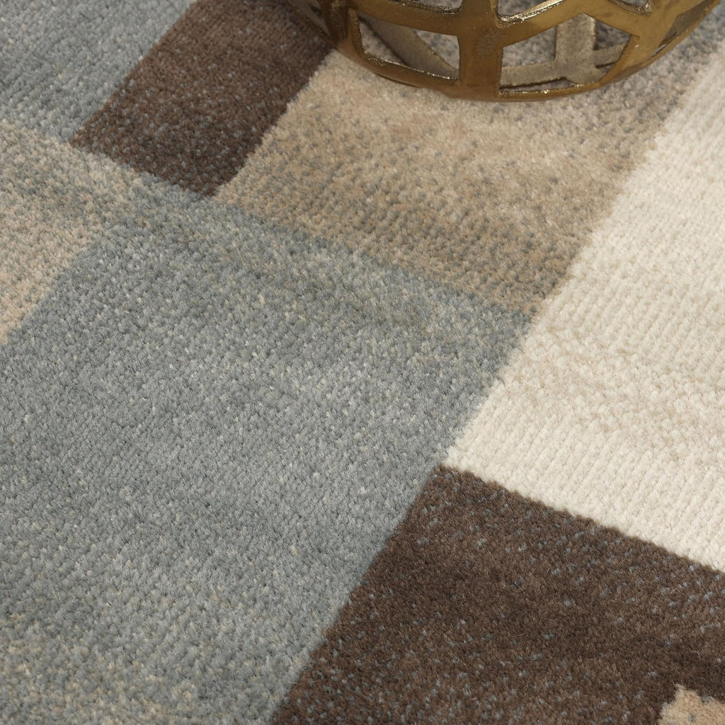 Superior Indoor Area Rug, Jute Backing, Home Decor for Bedroom, Living Room, Office, Kitchen, Hallway, Floor Cover, Patchwork, Color Block, Plush, Clifton Collection, 9' x 12', Grey