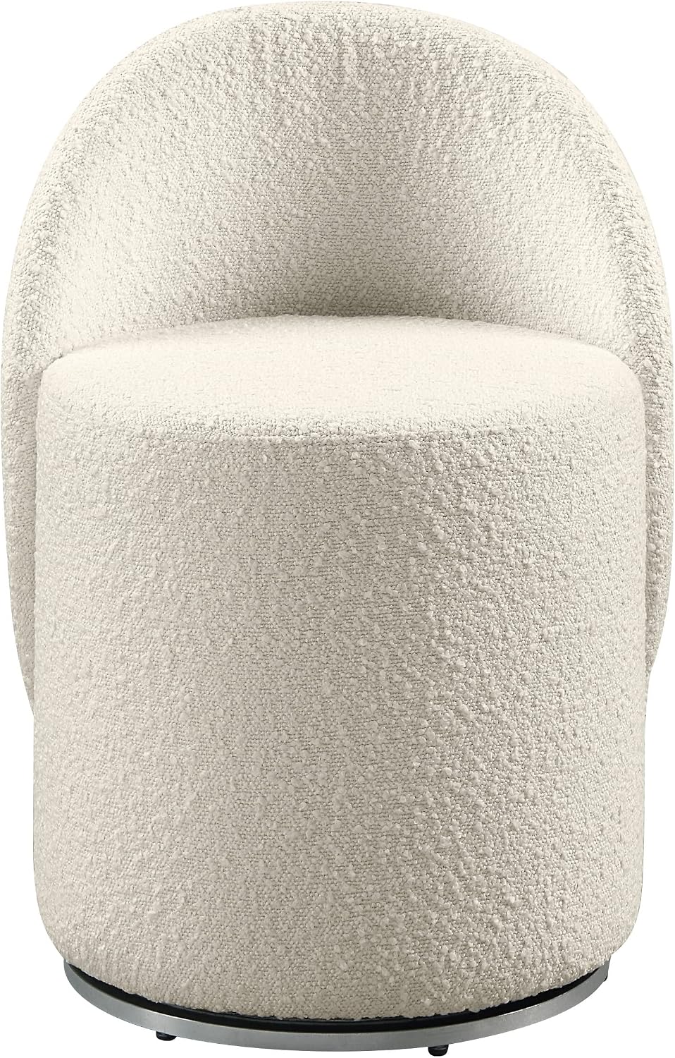 OSP Home Furnishings Lystra Swivel Barrel Vanity Chair with Textured Boucle Fabric, Cream