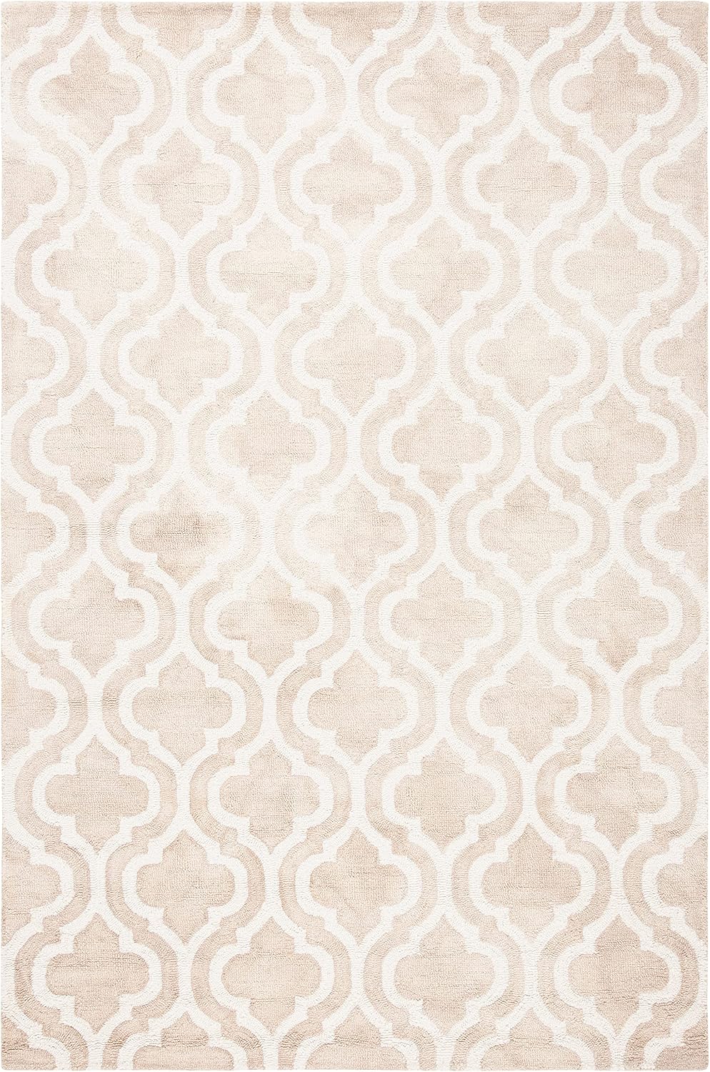 SAFAVIEH Dip Dye Collection Area Rug - 5' x 8', Beige & Ivory, Handmade Moroccan Watercolor Wool, Ideal for High Traffic Areas in Living Room, Bedroom (DDY537G)