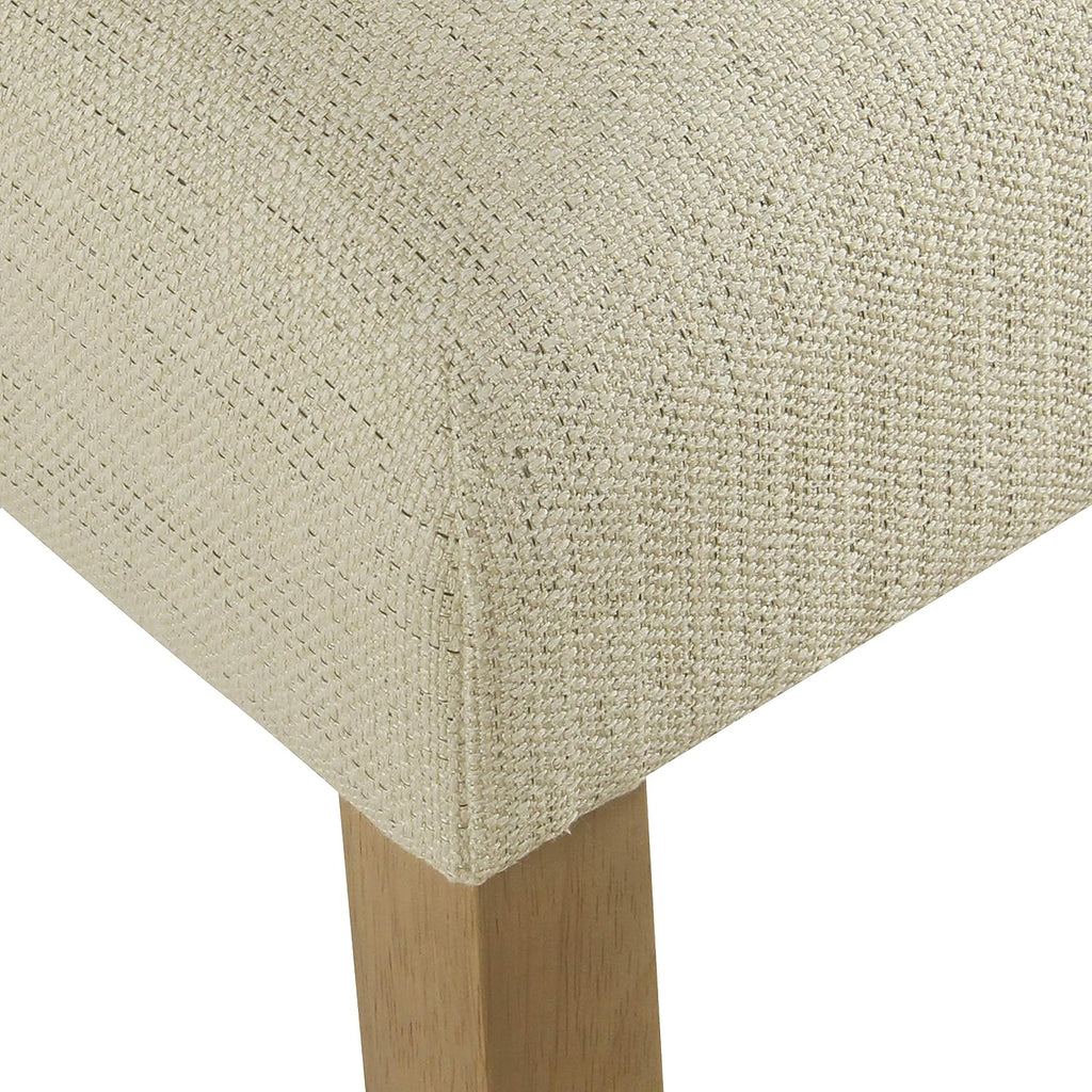 HomePop Modern Curved Back Dining Chair - Cream Textured Linen (Single Pack)