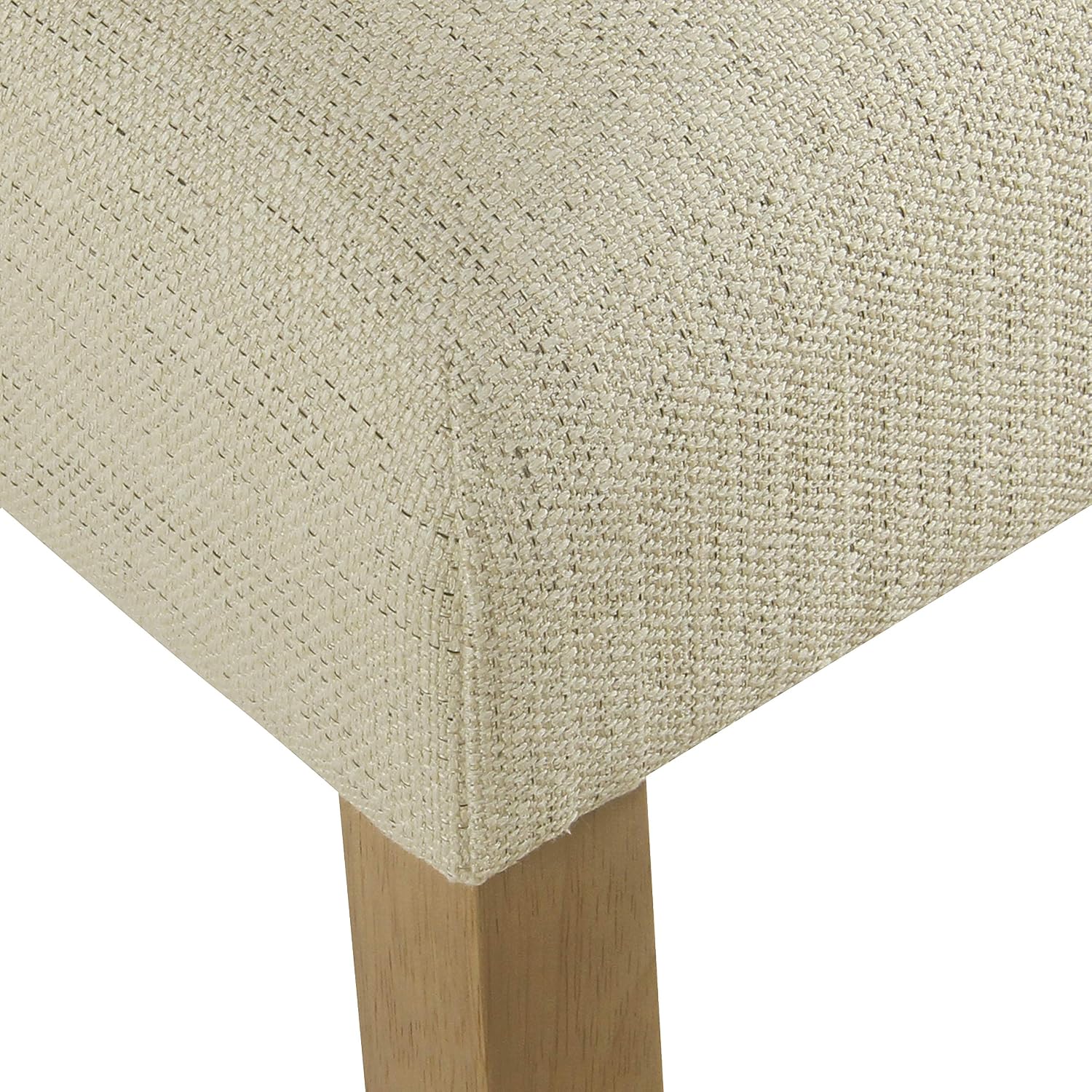 HomePop Modern Curved Back Dining Chair - Cream Textured Linen (Single Pack)
