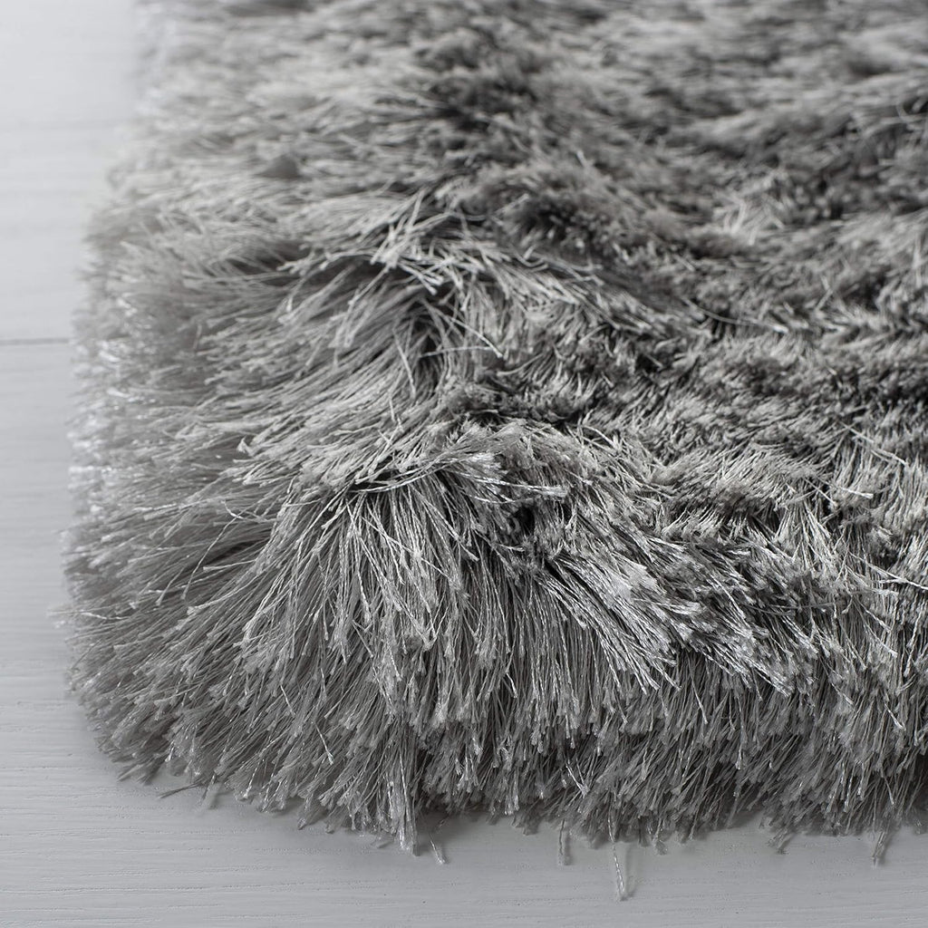 SAFAVIEH Ocean Shag Collection Runner Rug - 2'3' x 12', Silver, Handmade Solid, 2.4-inch Thick Ideal for High Traffic Areas in Living Room, Bedroom (OCG101G)