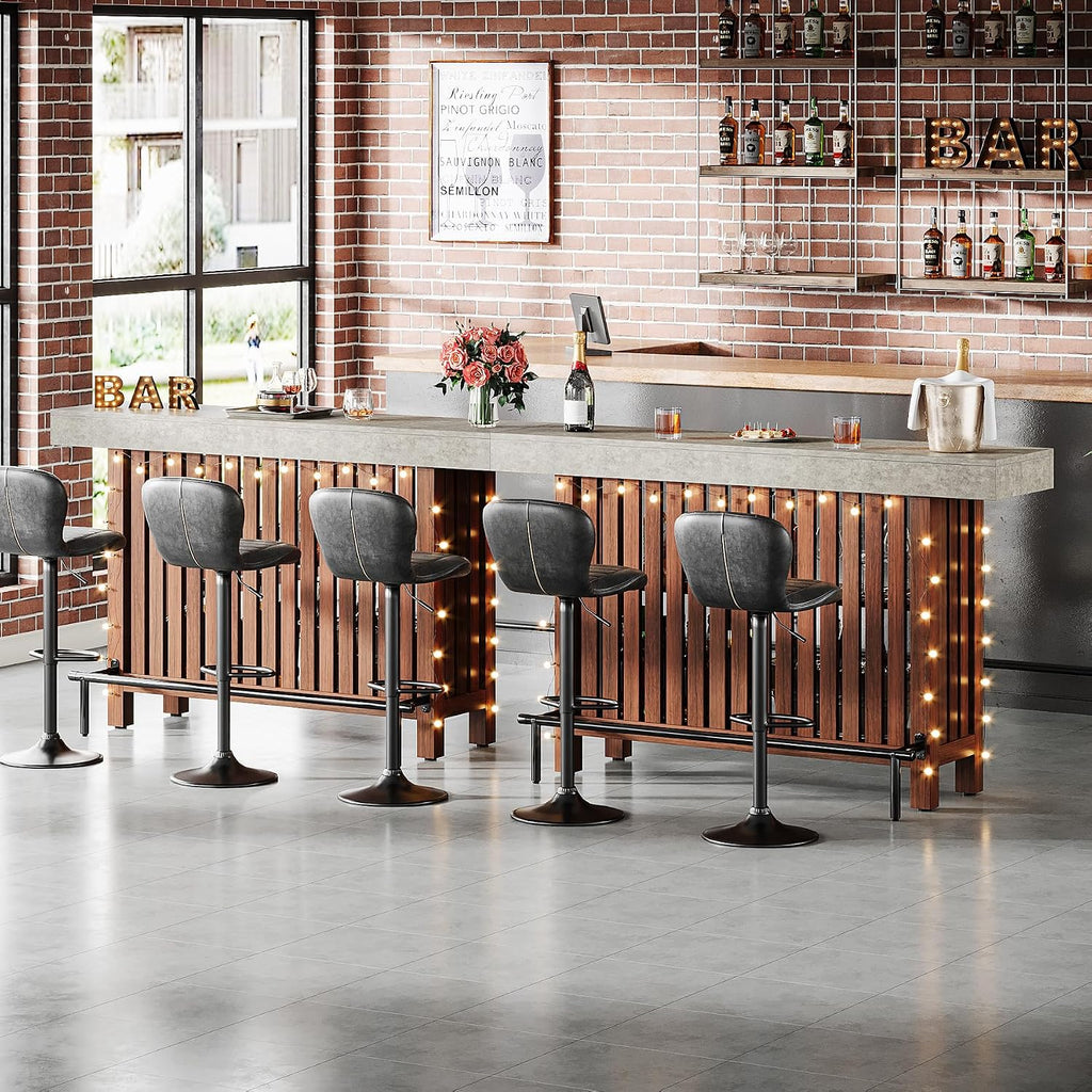 Tribesigns 63-Inch Large Home Bar Unit, 2-Tier Mini Bar Table, Height Pub Table with Footrest, Modern Coffee Bar Cabinet for Home Kitchen, Bistro, Dining Room, Living Room