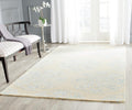 SAFAVIEH Bella Collection Area Rug - 6' Square, Beige & Blue, Handmade Wool, Ideal for High Traffic Areas in Living Room, Bedroom (BEL711C)