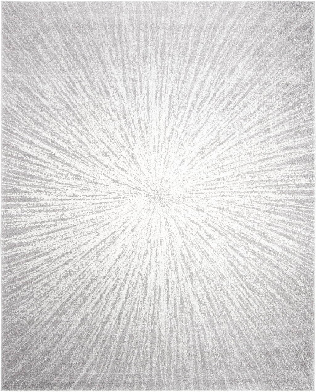 SAFAVIEH Evoke Collection Area Rug - 9' x 12', Dark Grey & Ivory, Abstract Burst Design, Non-Shedding & Easy Care, Ideal for High Traffic Areas in Living Room, Bedroom (EVK228H)