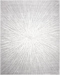 SAFAVIEH Evoke Collection Area Rug - 9' x 12', Dark Grey & Ivory, Abstract Burst Design, Non-Shedding & Easy Care, Ideal for High Traffic Areas in Living Room, Bedroom (EVK228H)