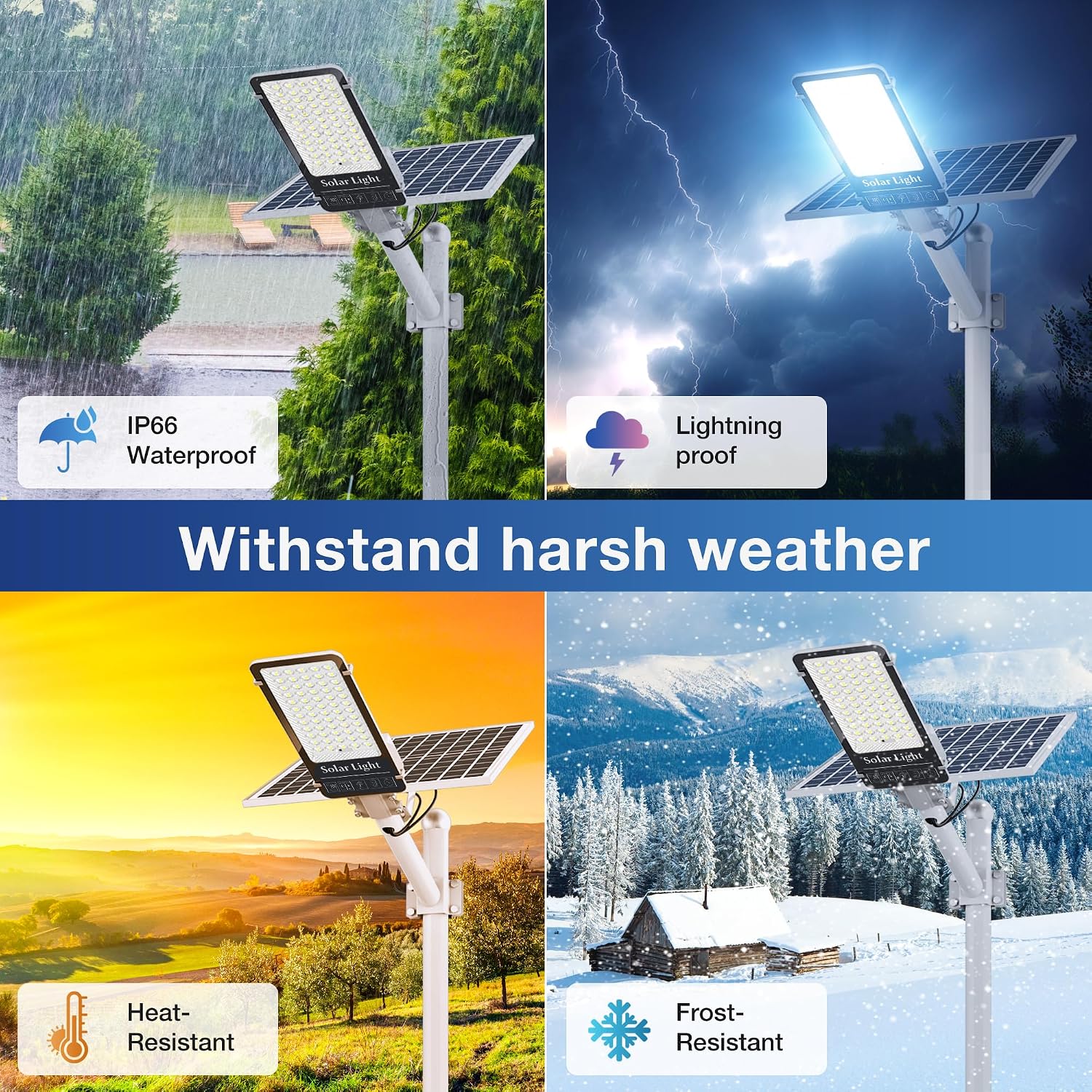 OKPRO 10000W Commercial Split Solar Street Light Outdoor, Solar Lights Outdoor Waterproof for Parking Lot, Dusk to Dawn Solar Flood Light with Remote Control for Yard, Driveway, Road(2Pack)