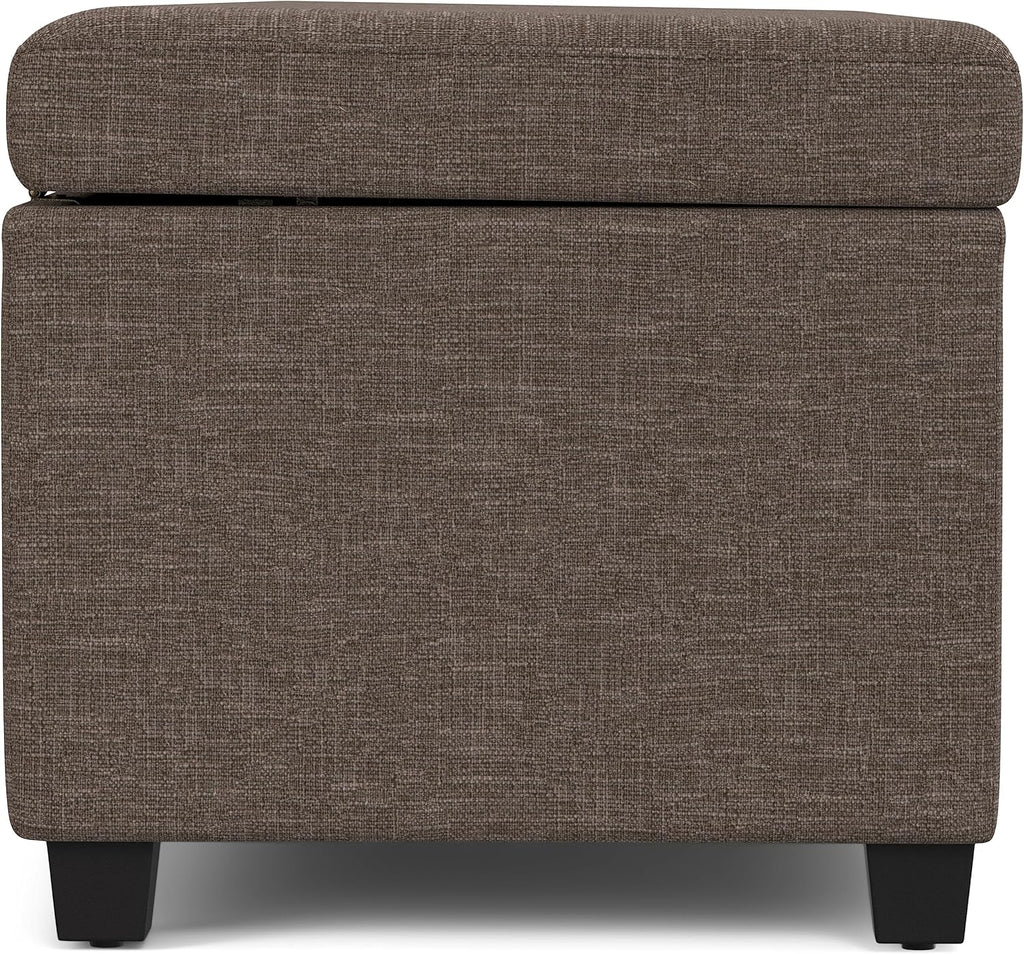 SIMPLIHOME Avalon Extra Large Storage Ottoman Bench - 54 inch Wide Upholstered Linen Look Fabric Rectangular Lift-Top Ottoman in Fawn Brown, Contemporary Bench for Living Room with Hidden Storage
