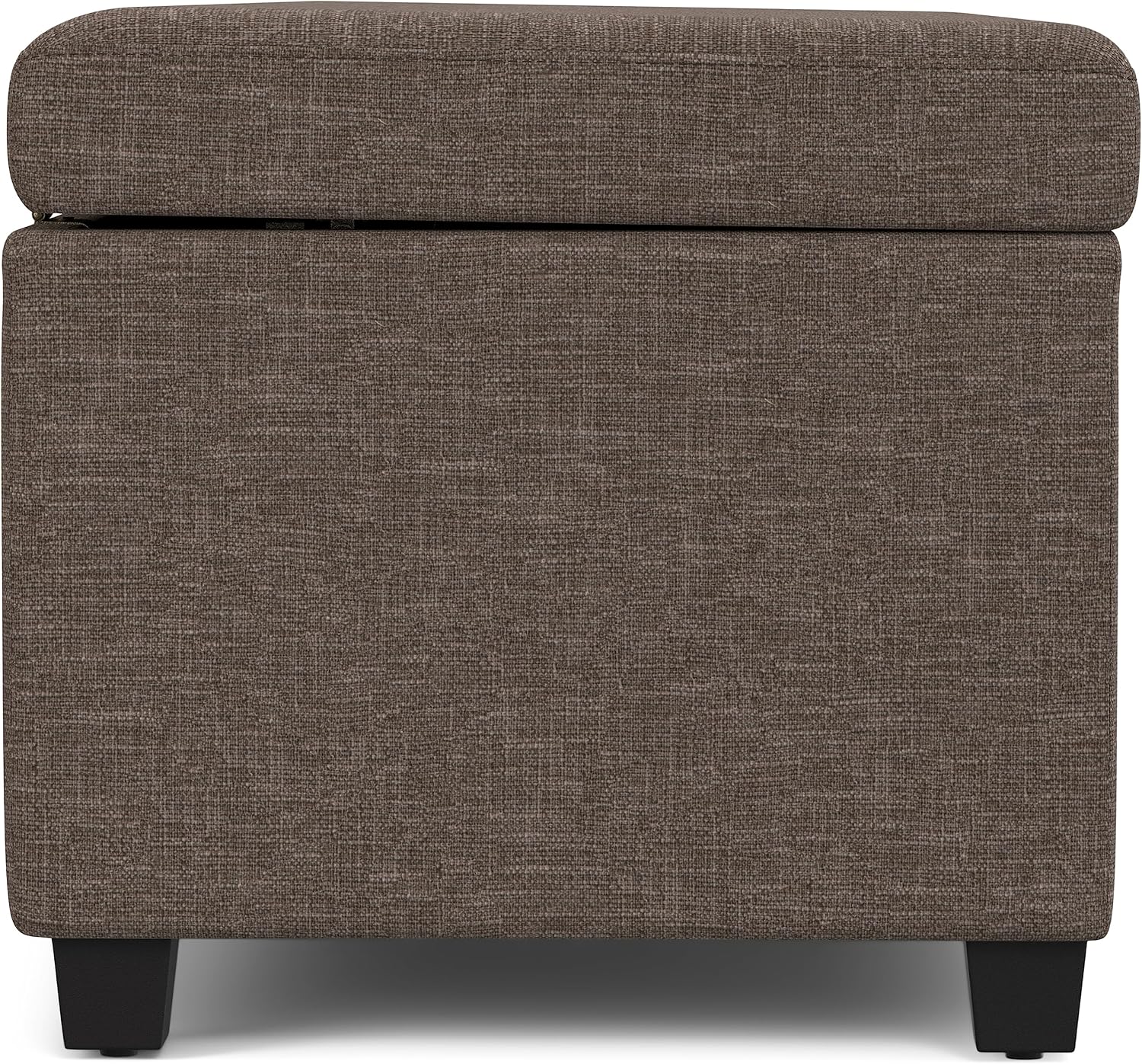 SIMPLIHOME Avalon Extra Large Storage Ottoman Bench - 54 inch Wide Upholstered Linen Look Fabric Rectangular Lift-Top Ottoman in Fawn Brown, Contemporary Bench for Living Room with Hidden Storage