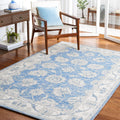 SAFAVIEH Micro-Loop Collection Area Rug - 5' x 8', Blue & Ivory, Handmade Wool, Ideal for High Traffic Areas in Living Room, Bedroom (MLP536M)