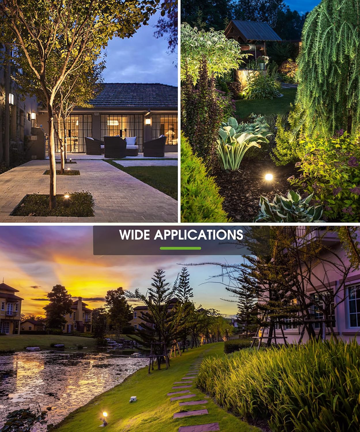 L LOHAS LED 5W Dusk to Dawn Outdoor Lighting, Auto On/Off 3000K Landscape Outdoor Spotlight, IP66 Waterproof Plug in Spot Lights for Yard, Garden, House, Pathway, Plant, UL Listed (10 Pack)