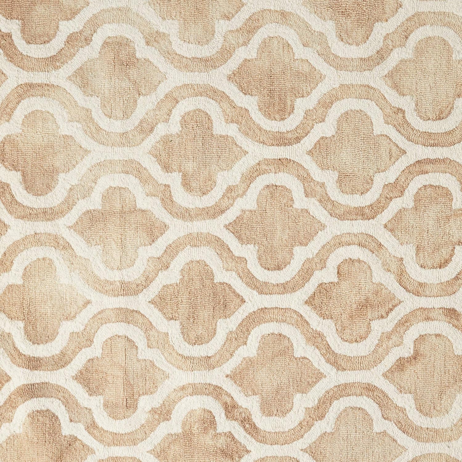 SAFAVIEH Dip Dye Collection Area Rug - 5' x 8', Beige & Ivory, Handmade Moroccan Watercolor Wool, Ideal for High Traffic Areas in Living Room, Bedroom (DDY537G)