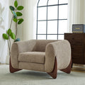 Christopher Knight Home Holly Modern Boucle Fabric Upholstered Club Chair for Living Room, Home Office, Apartment, Relaxing Chair with Removable Cushion and Birch Wood Legs, Light Brown
