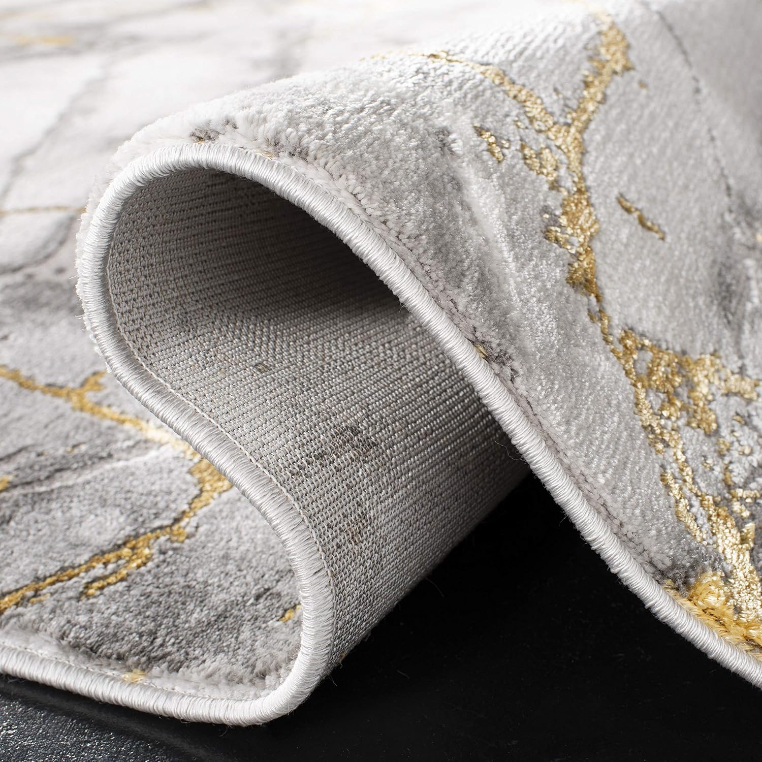 SAFAVIEH Craft Collection Area Rug - 10'6' x 14', Grey & Gold, Modern Abstract Design, Non-Shedding & Easy Care, Ideal for High Traffic Areas in Living Room, Bedroom (CFT877F)