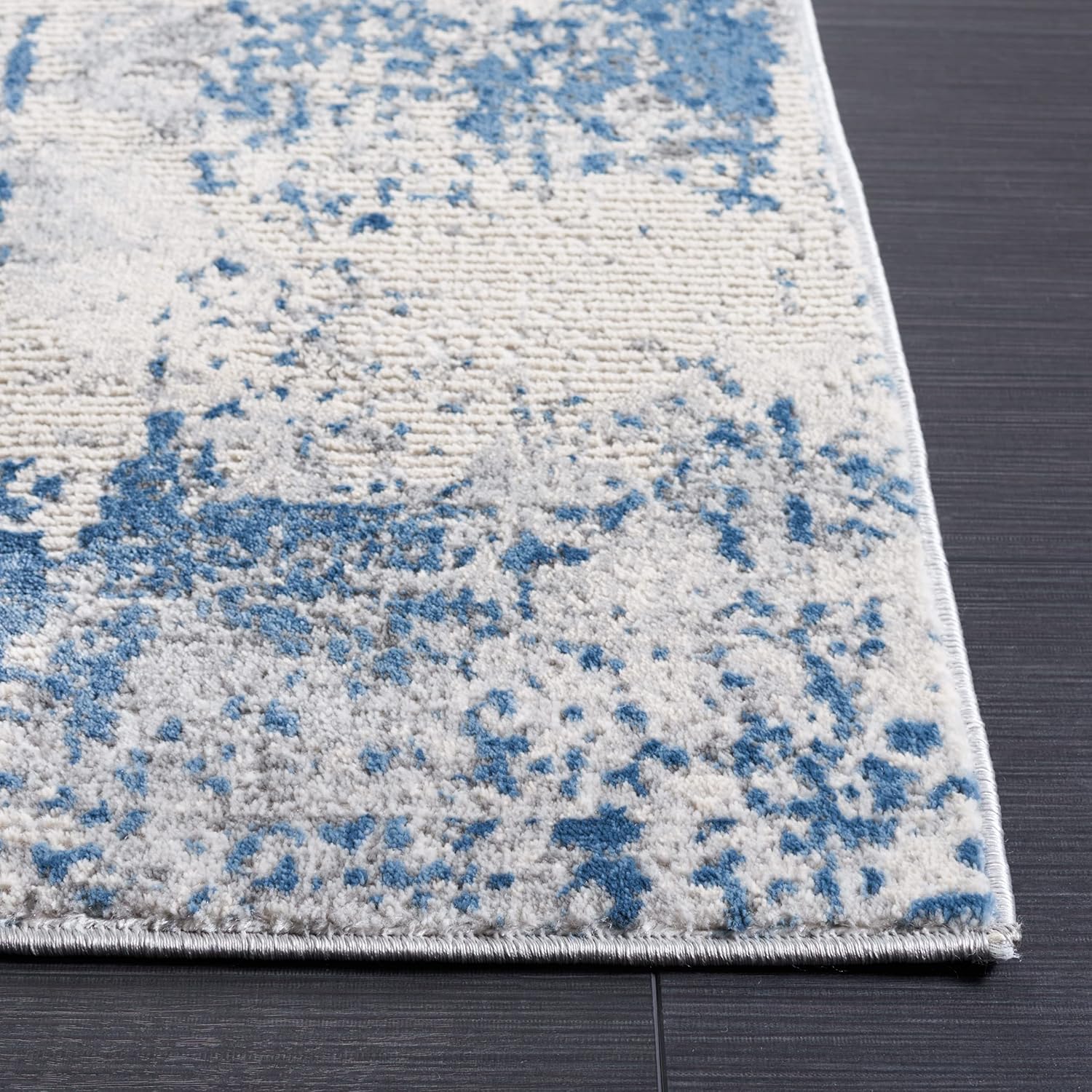 SAFAVIEH Invista Collection Area Rug - 6'7' Square, Grey & Blue, Modern Abstract Design, Non-Shedding & Easy Care, Ideal for High Traffic Areas in Living Room, Bedroom (INV481F)