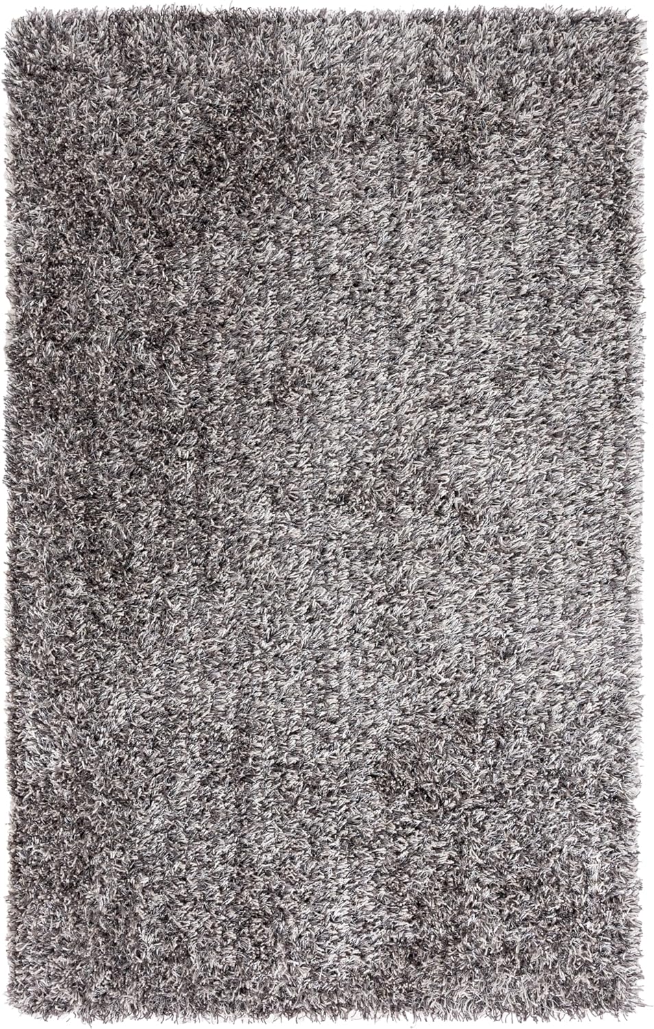 SAFAVIEH New Orleans Shag Collection Area Rug - 6' x 9', Platinum & Ivory, Handmade, 1.6-inch Thick Ideal for High Traffic Areas in Living Room, Bedroom (SG531-7612)