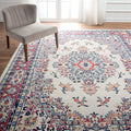 Home Dynamix Premium Sakarya Traditional Medallion Border Area Rug, Ivory/Red, 5'3'x7'5' Rectangle