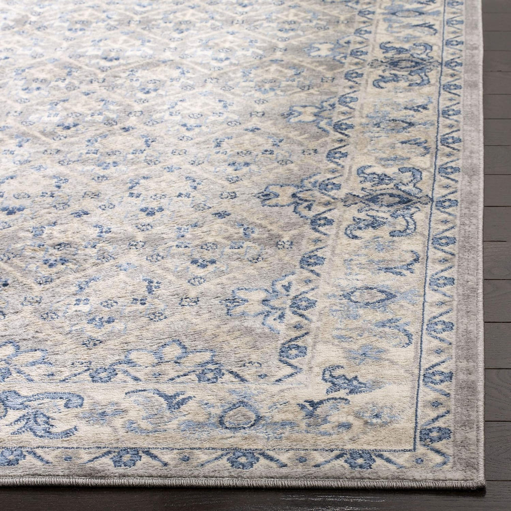SAFAVIEH Brentwood Collection Area Rug - 9' x 12', Light Grey & Blue, Oriental Distressed Design, Non-Shedding & Easy Care, Ideal for High Traffic Areas in Living Room, Bedroom (BNT869G)