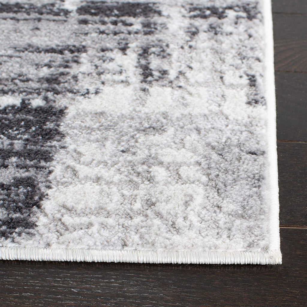 SAFAVIEH Amelia Collection Area Rug - 6' x 9', Grey & Charcoal, Modern Abstract Distressed Design, Non-Shedding & Easy Care, Ideal for High Traffic Areas in Living Room, Bedroom (ALA786F)