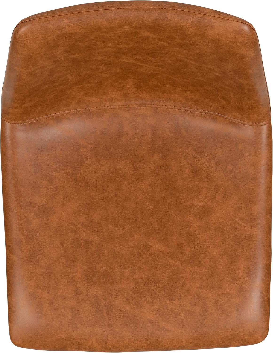 Flash Furniture Reagan 30' LeatherSoft Barstools with Footrest, Mid-Century Modern Bucket Style Bar Height Stools, Set of 2, Light Brown