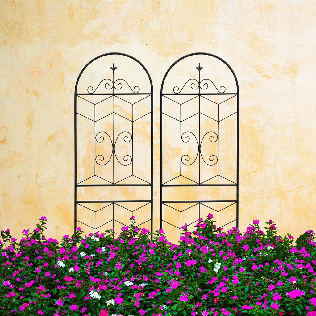 71-Inch Tall Rust-Resistant Metal Plant Support Trellis Panel Set for Outdoor Climbing Vegetables Flowers Vine Gardens