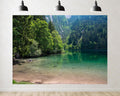 Trykid 20x10ft Clear Forest Lake Mountain Backdrop Emerald Waters Lush Foliage Photography Background Nature Events Outdoor Adventures Party Decoration Photo Booth Prop Fabric
