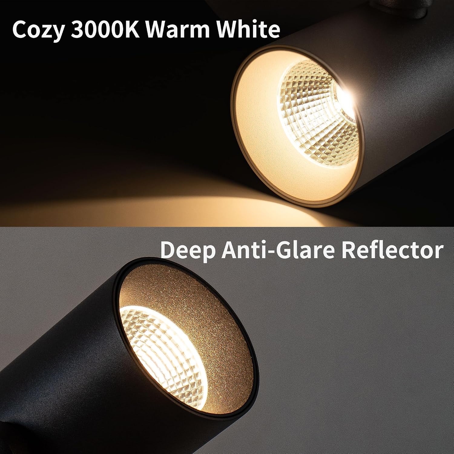 4 Packs 12W LED Dimmable Ceiling Spotlight Indoor – 24° Focused Beam, Monopoint Accent Lighting for Artwork, Wall Wash, Corridor – Adjustable Surface Mounted Spot Light, Black
