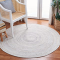SAFAVIEH Braided Collection Area Rug - 9' Round, Ivory, Flat Weave Country Cottage Reversible Design, Non-Shedding & Easy Care, Ideal for High Traffic Areas in Living Room, Bedroom (BRD851A)