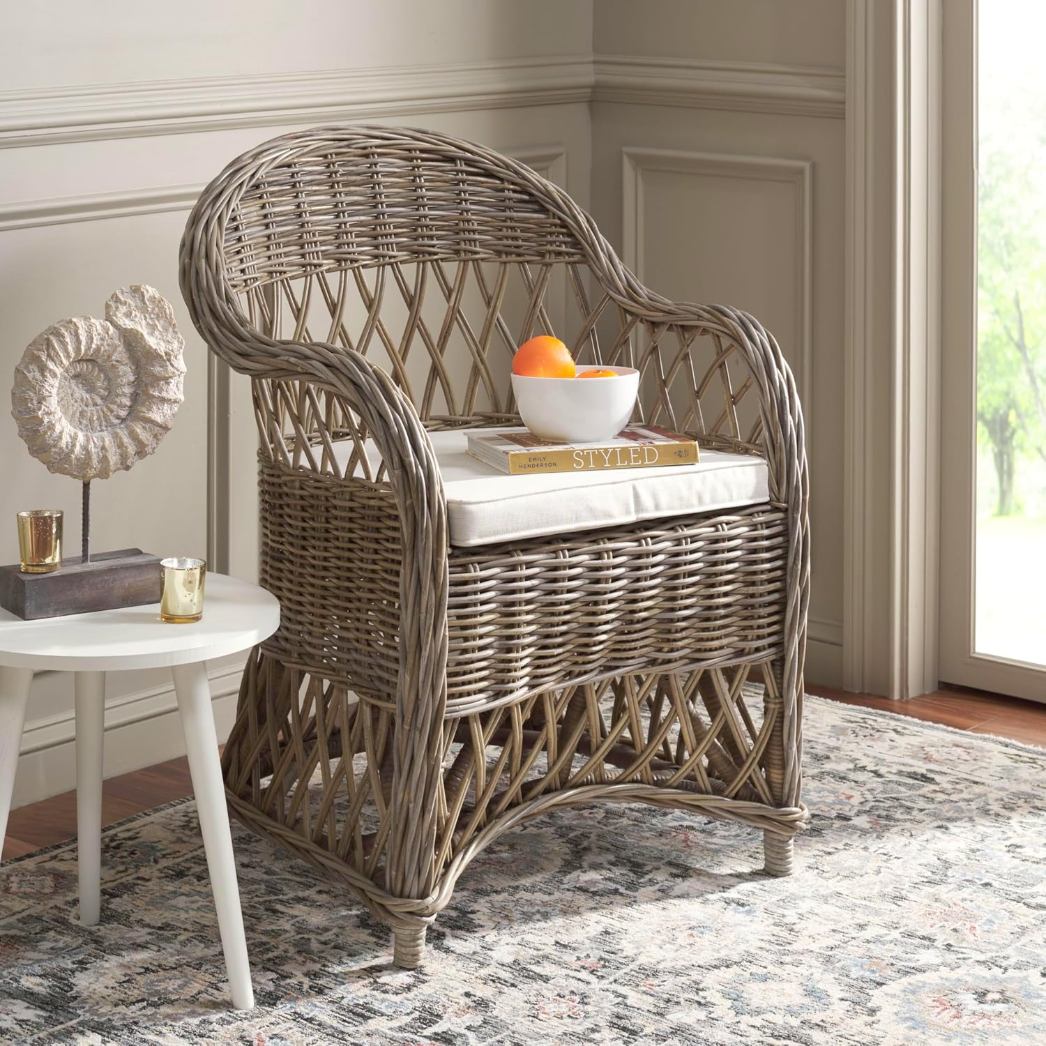 Safavieh Home Collection Inez Natural Wicker Club Chair