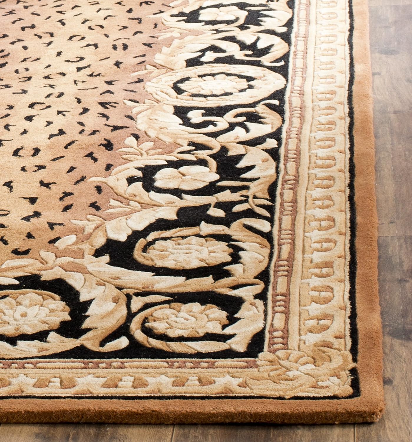 Safavieh Naples Collection Runner Rug - 2'3' x 12', Black & Gold, Handmade Traditional Wool, Ideal for High Traffic Areas in Living Room, Bedroom (NA712A)