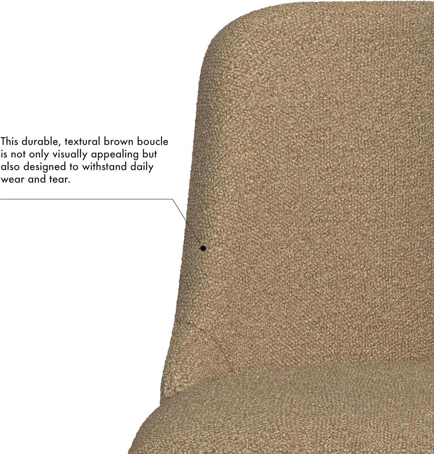 HomePop Hemet Gayle Dining Chair - Brown Boucle (Single Pack)