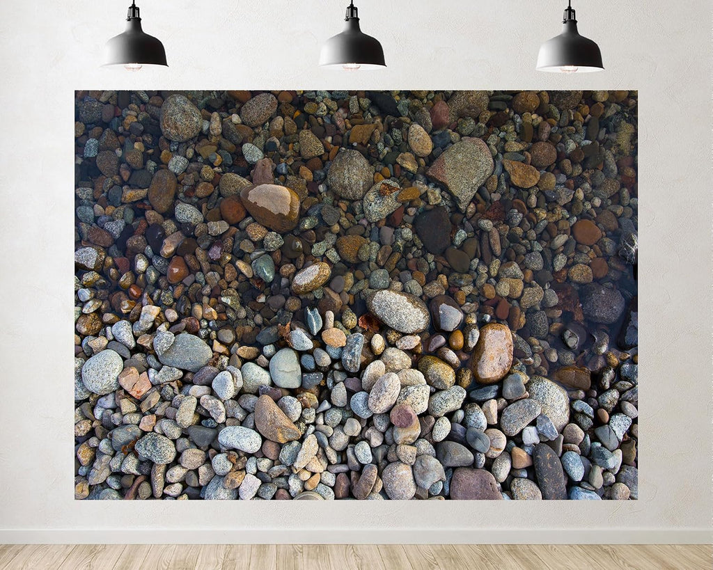 Trykid 20x10ft River Pebble Backdrop with Smooth Stones and Clear Water for Photography Background Wedding Bridal Shower Birthday Party Decoration Photo Booth Prop Fabric